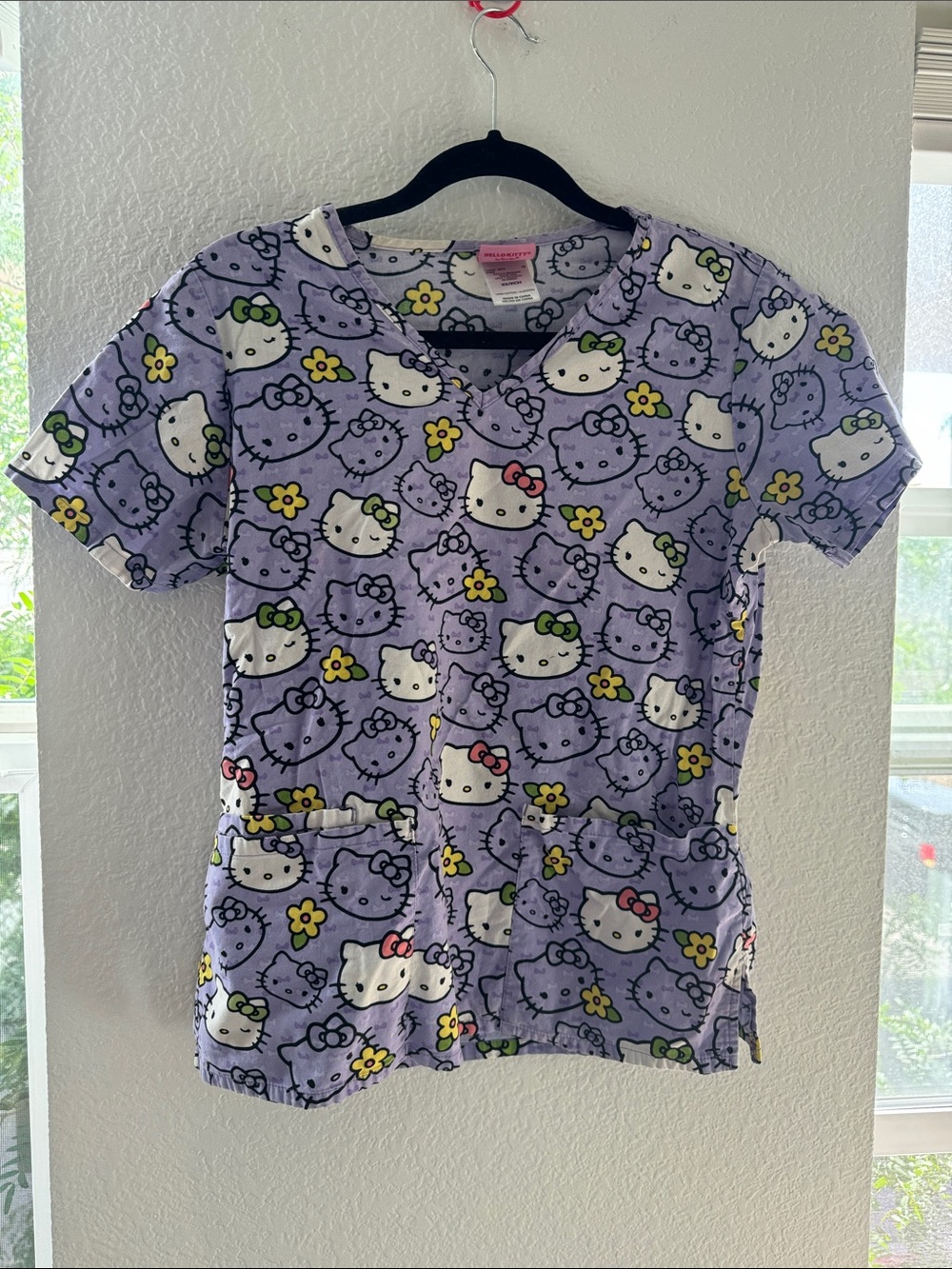 Hello Kitty Lavender Scrub Top XS